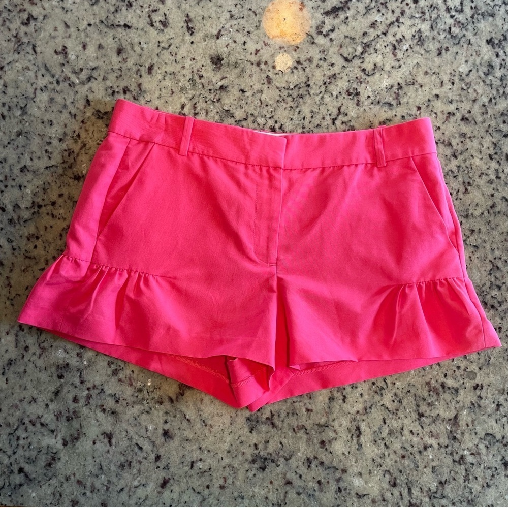 Women's J.crew Pink Ruffle Hem Shorts size 8